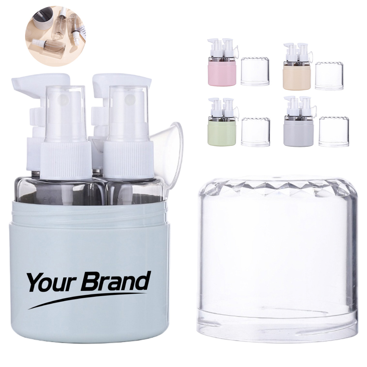 Complete Travel Silicone Bottle Set Refillable Containers