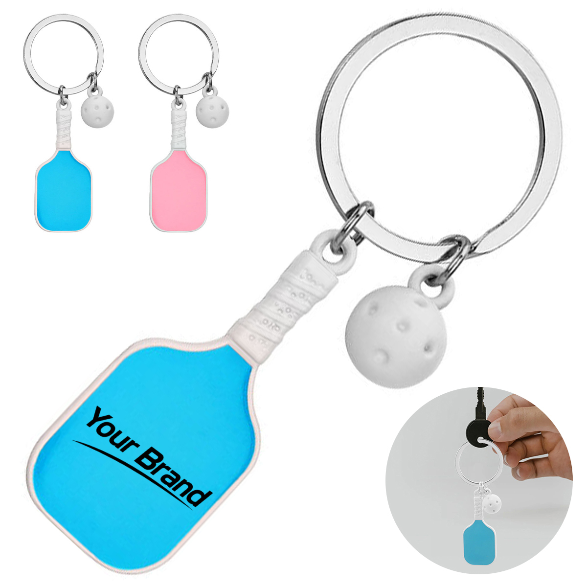 Pickleball Paddle and Ball Sports Keychain