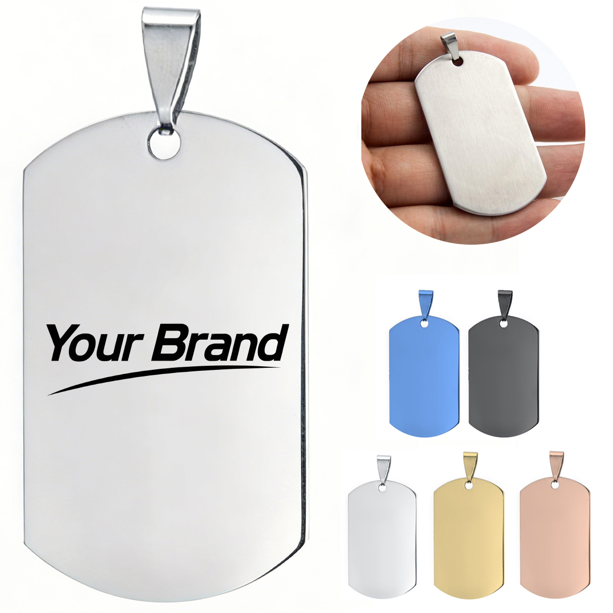 Stainless Steel Military Dog Tag Pendant
