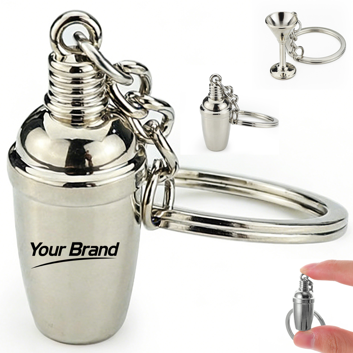 Metal Miniature Cocktail Shaker Keychain