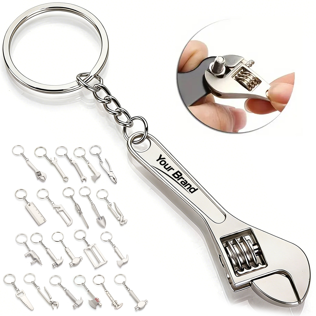 Metallic Realistic Mini Tool Keychain