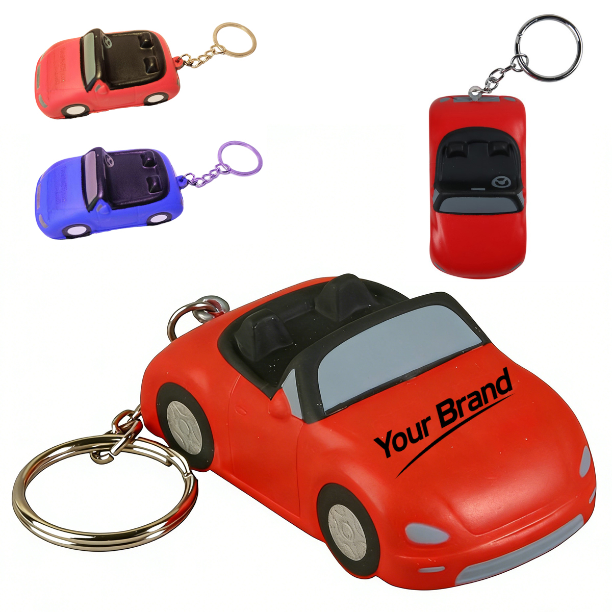 Squeeze PU Foam Convertible Sport Car Keychain