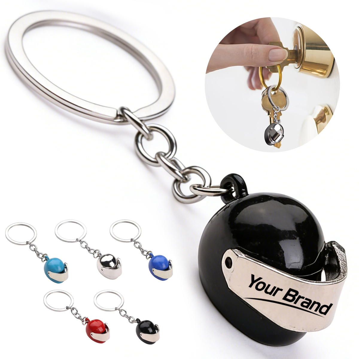 Mini Motorcycle Helmet Keychain