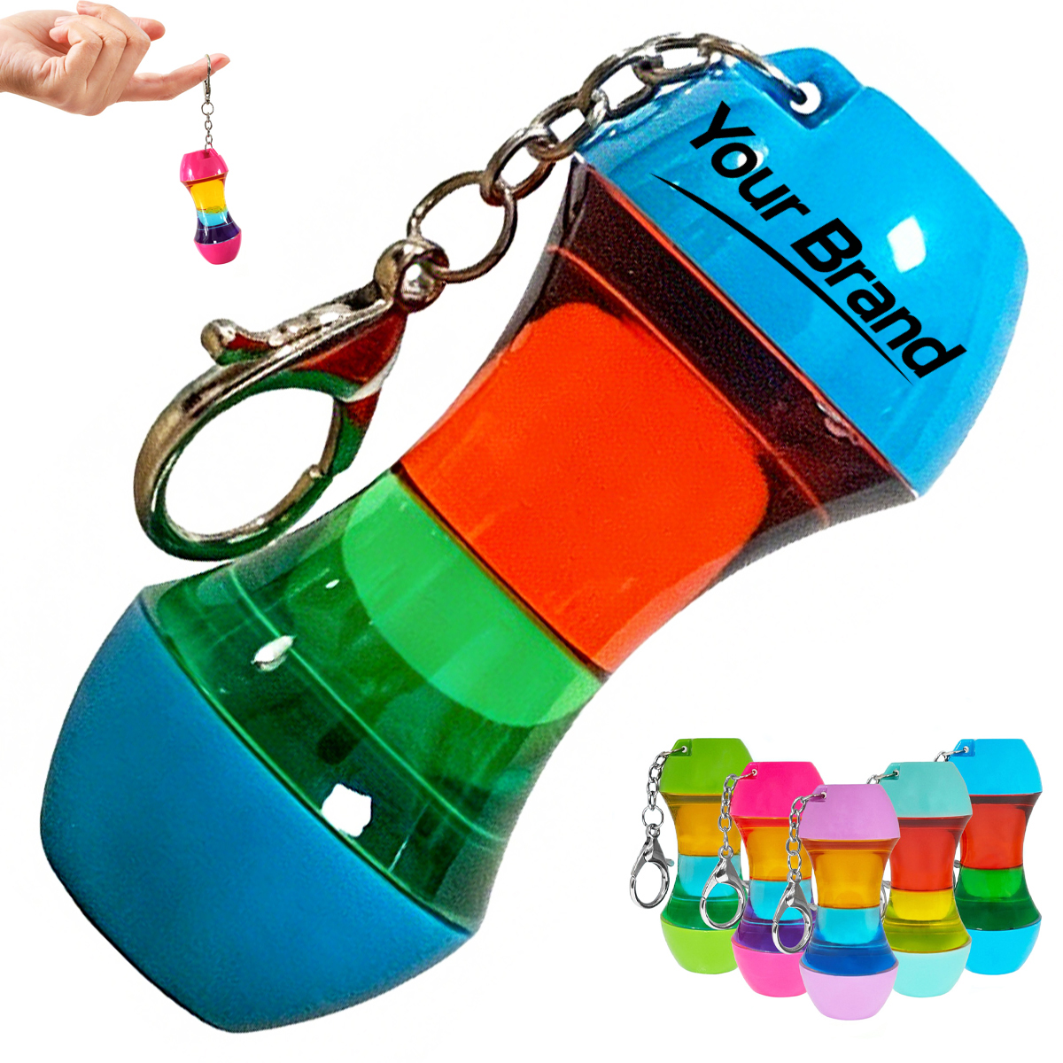 Liquid Motion Sensory Oil Hourglass Keychain