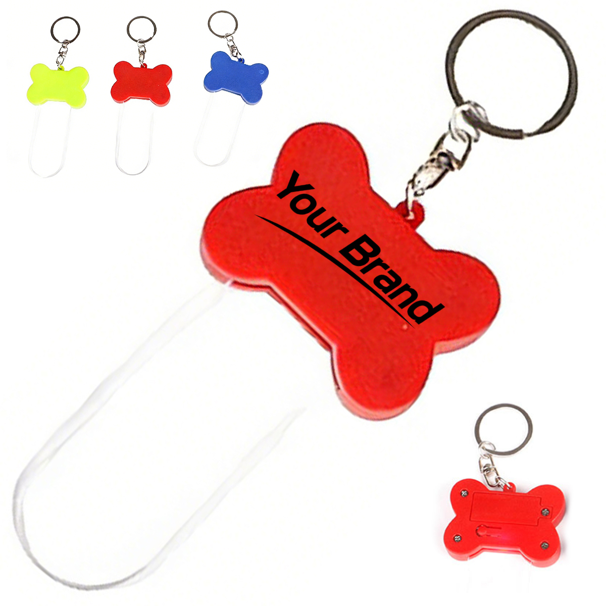 Glow Bone Shape LED Pet Backpack Light Keychain