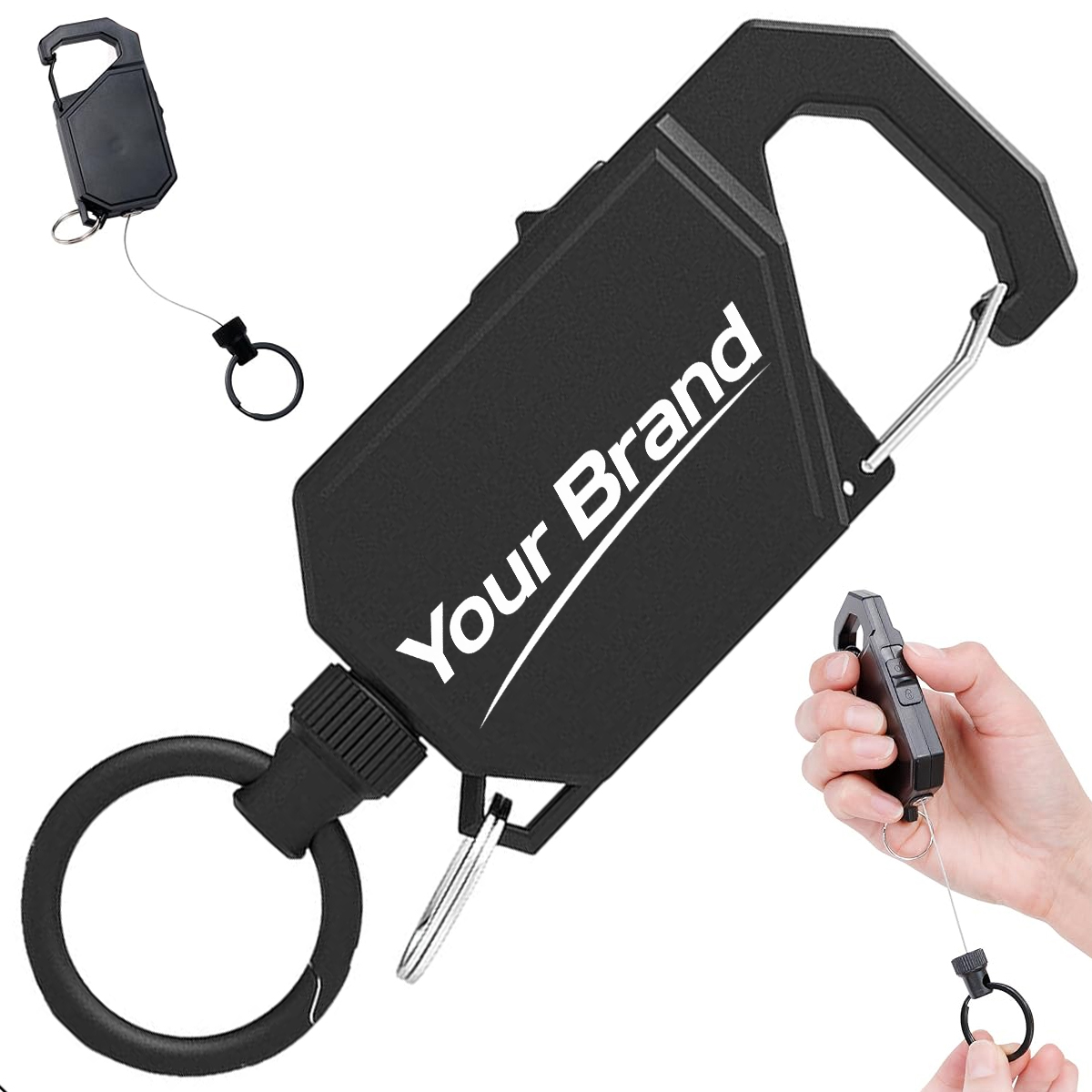 Retractable Fishing Zinger with Carabiner Clip