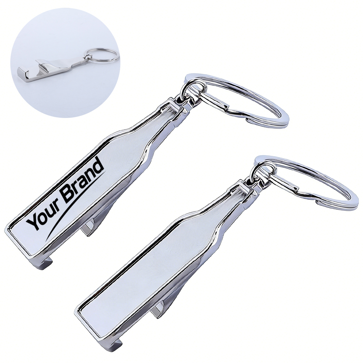 Bottle Shaped Beer Opener Keychain