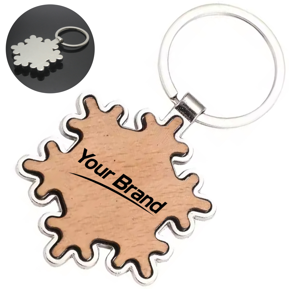 Bamboo Snowflake Holiday Keychain