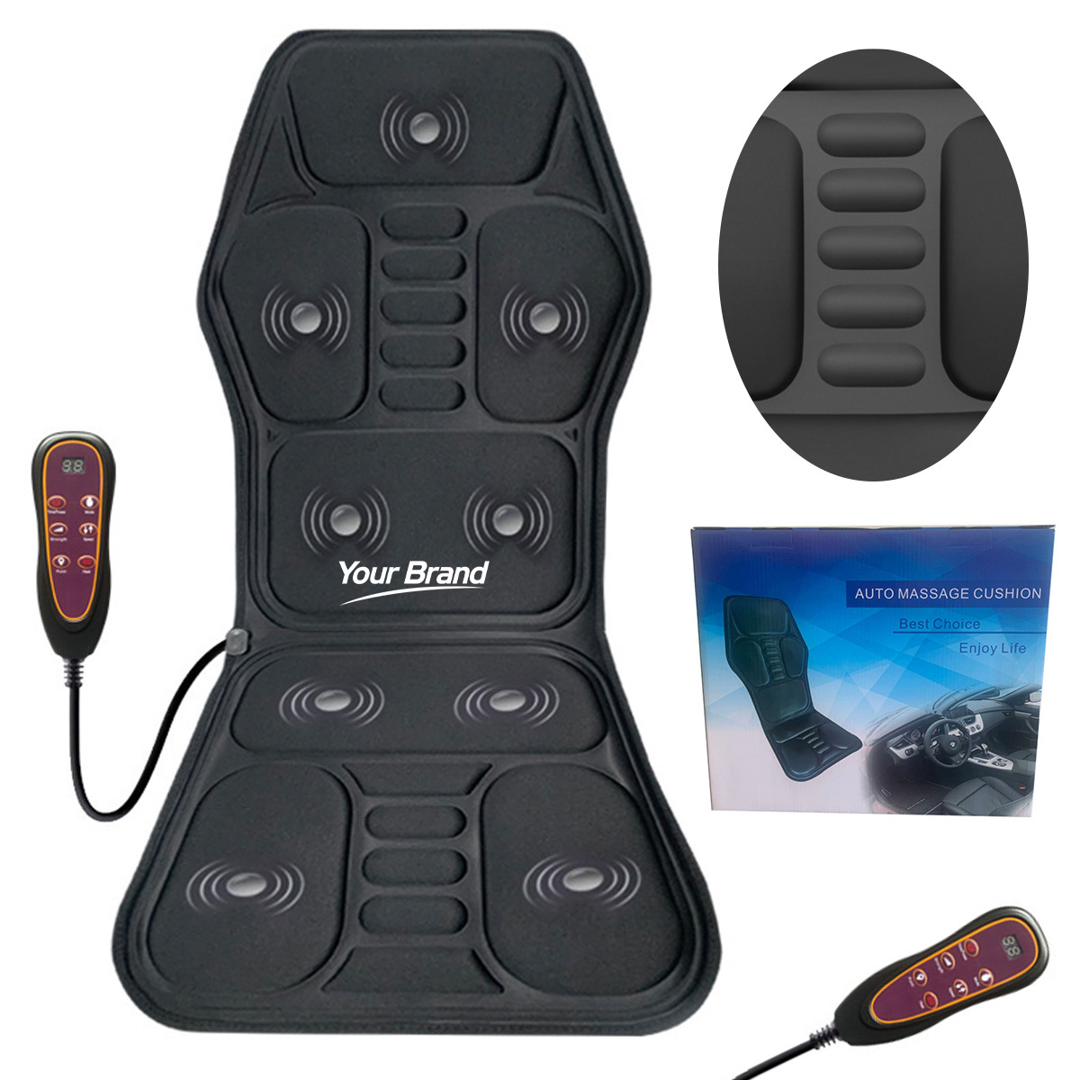 Heated Vibration Car Massage Cushion
