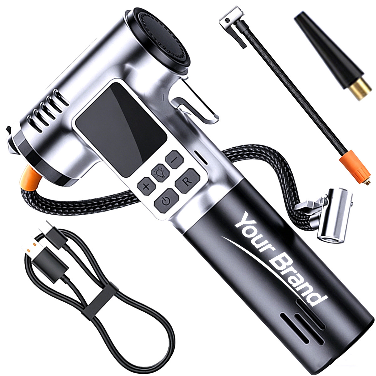 Digital Tire Inflator with Escape Hammer