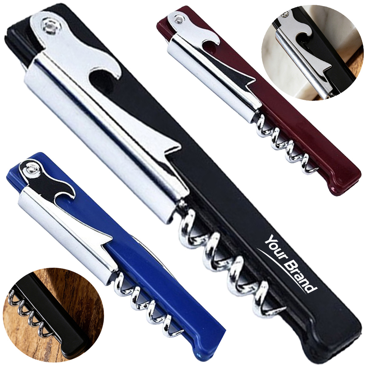 Foldable Straight Handle Wine Opener