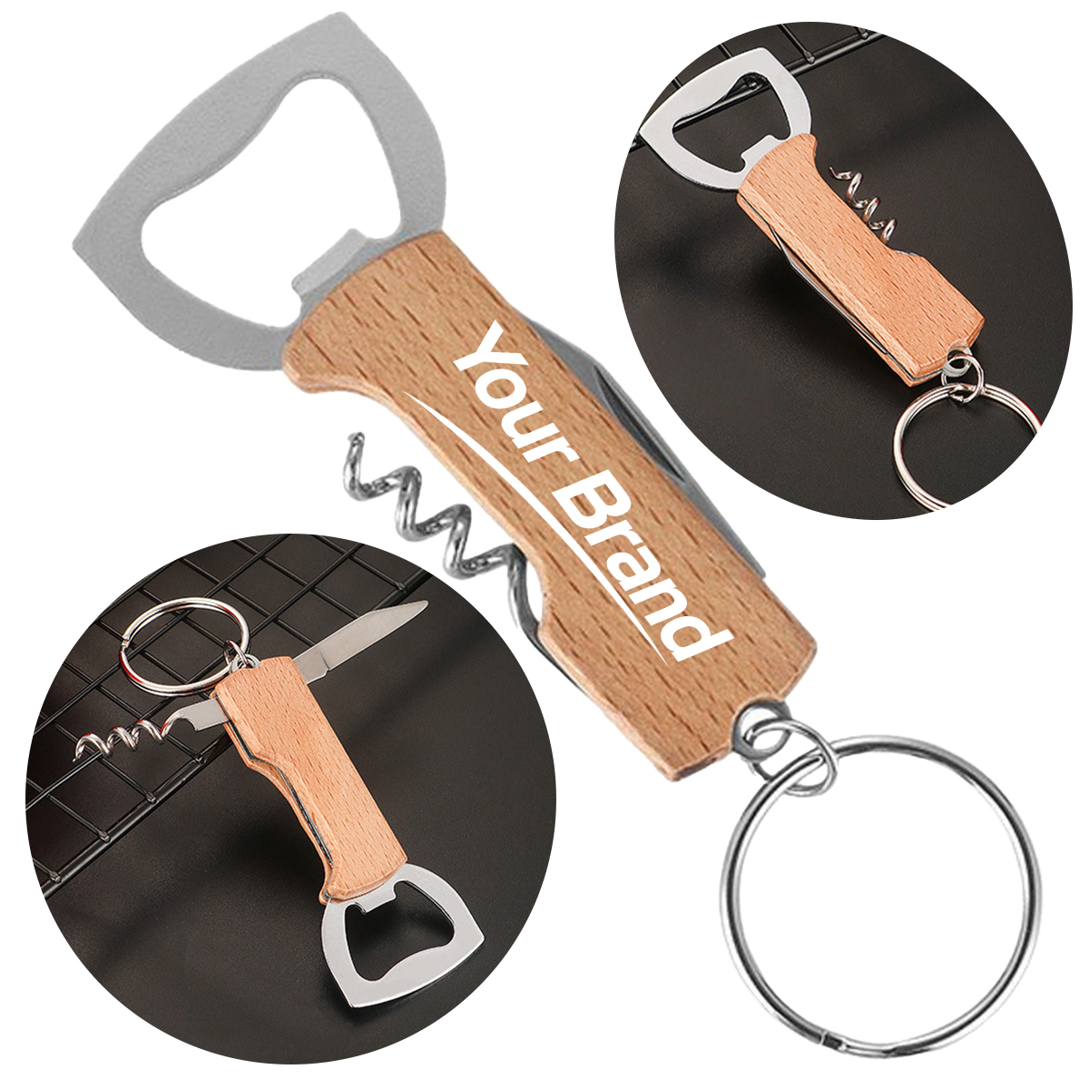 Wood Handle Wine Opener Bottle Opener