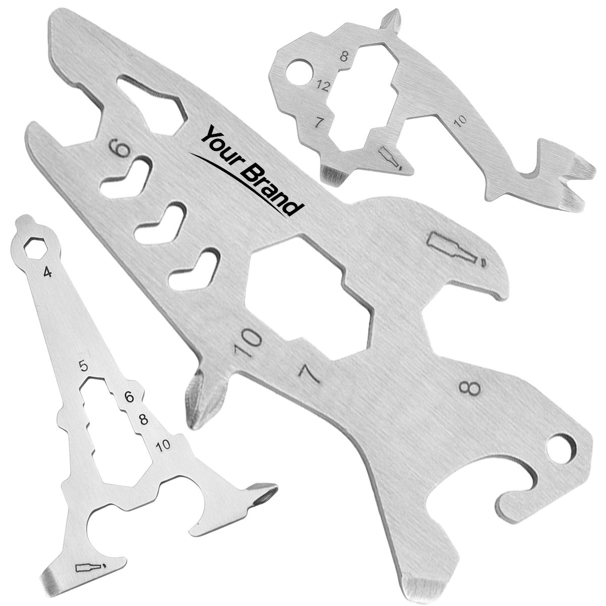 Stainless Steel Multi Tool Keychain Bottle Opener Wrench
