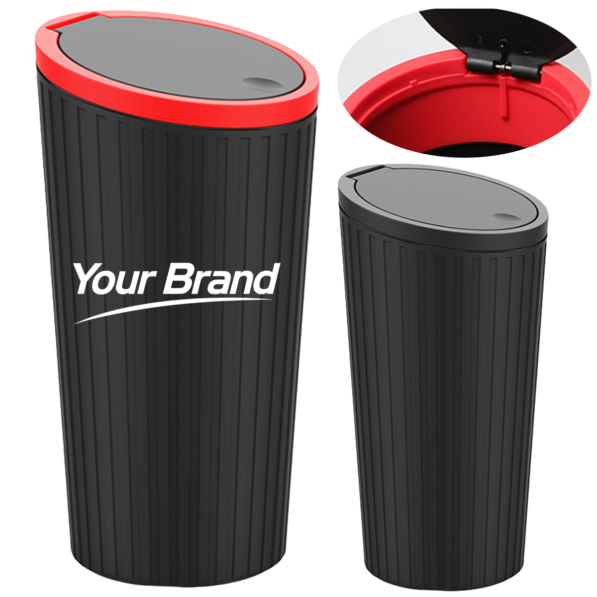 Press Lid Car Trash Can with Cover