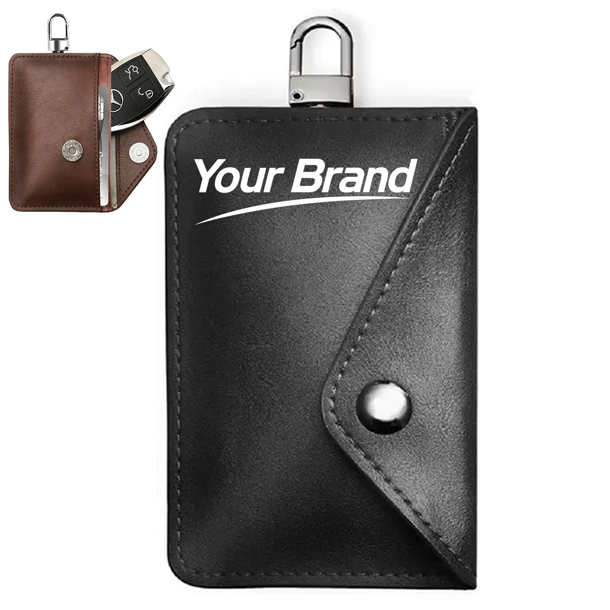 Leather RFID Car Key Signal Blocking Pouch