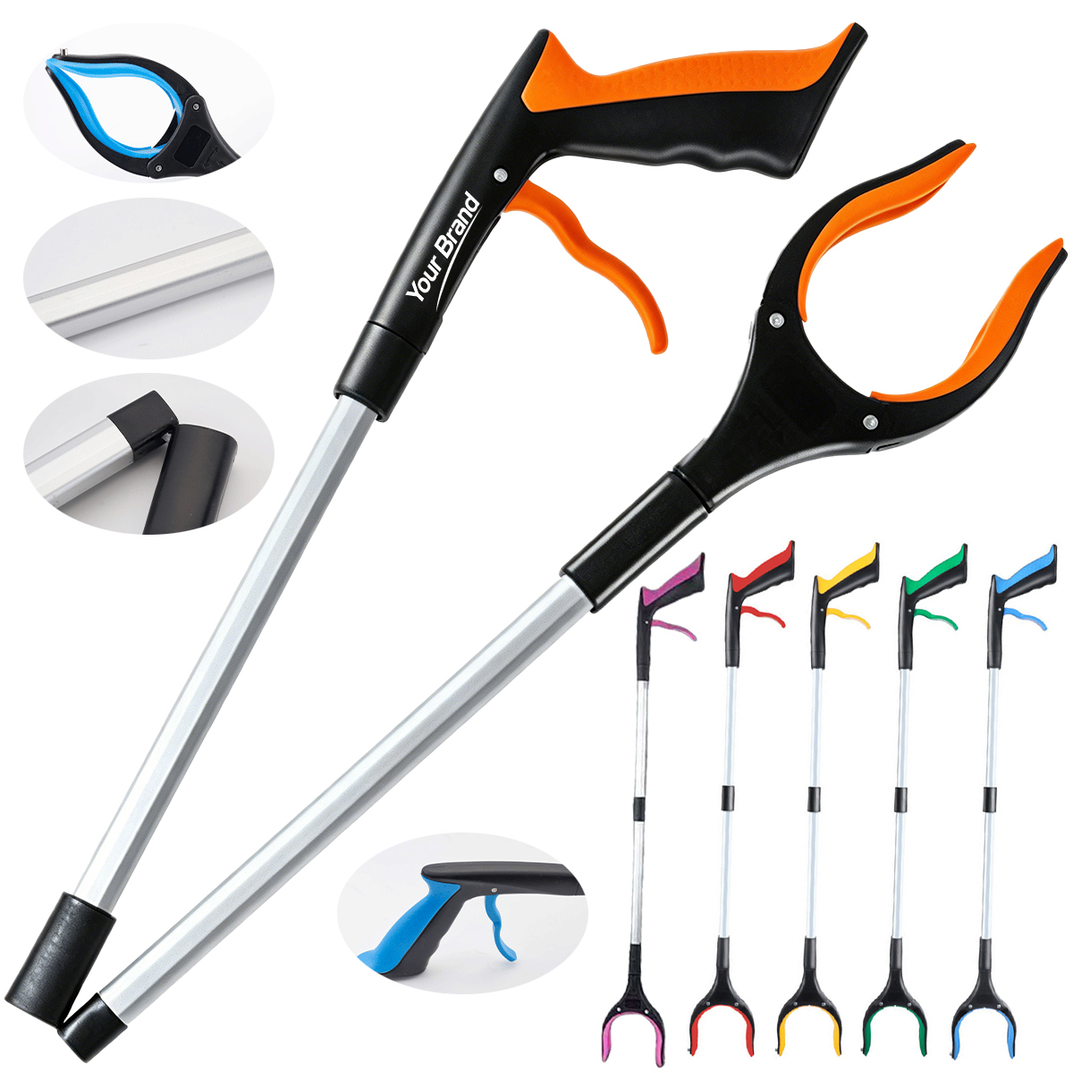 Foldable Aluminum Trash Pickup Grabber