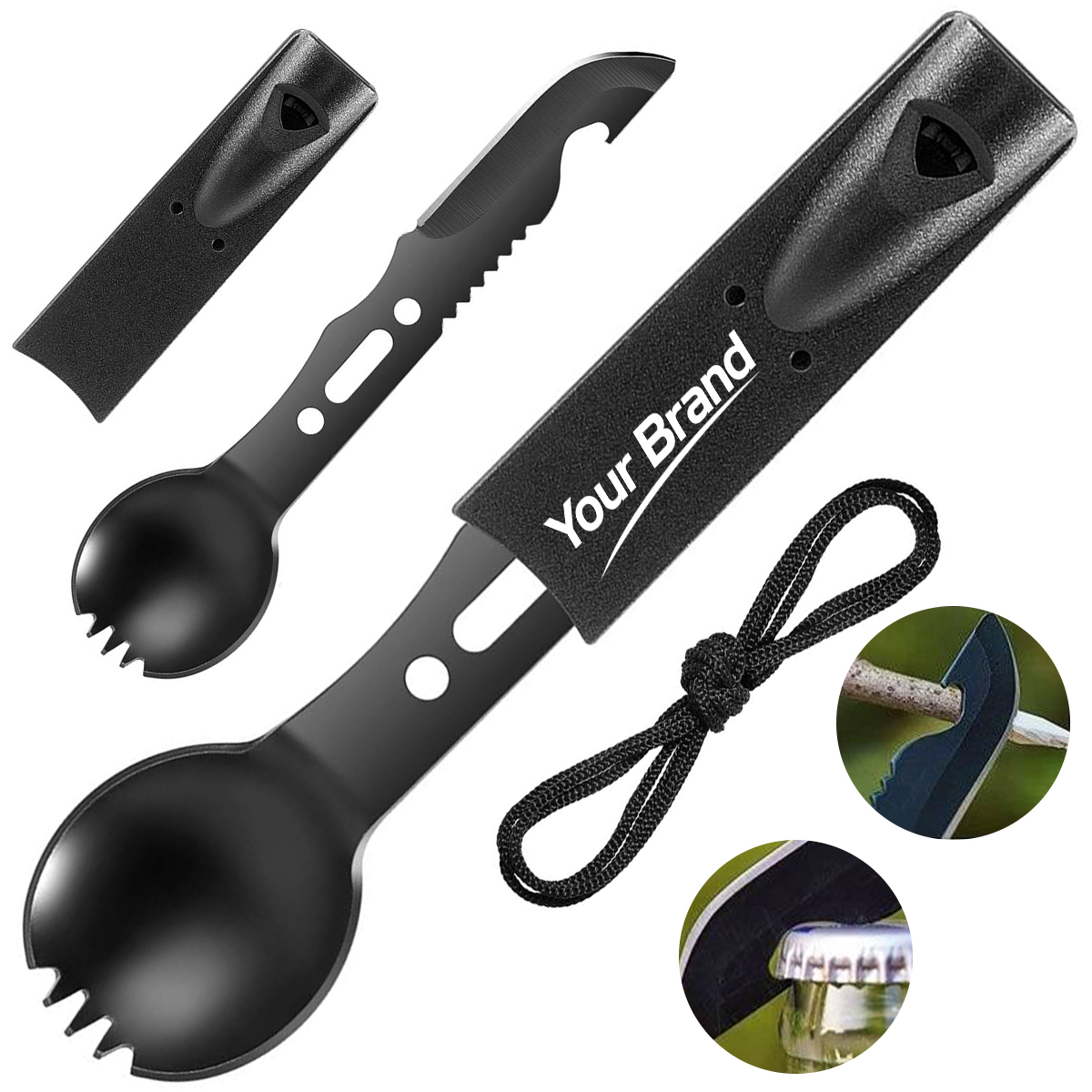 EDC Camping Multi Tool Utensil Knife Spoon