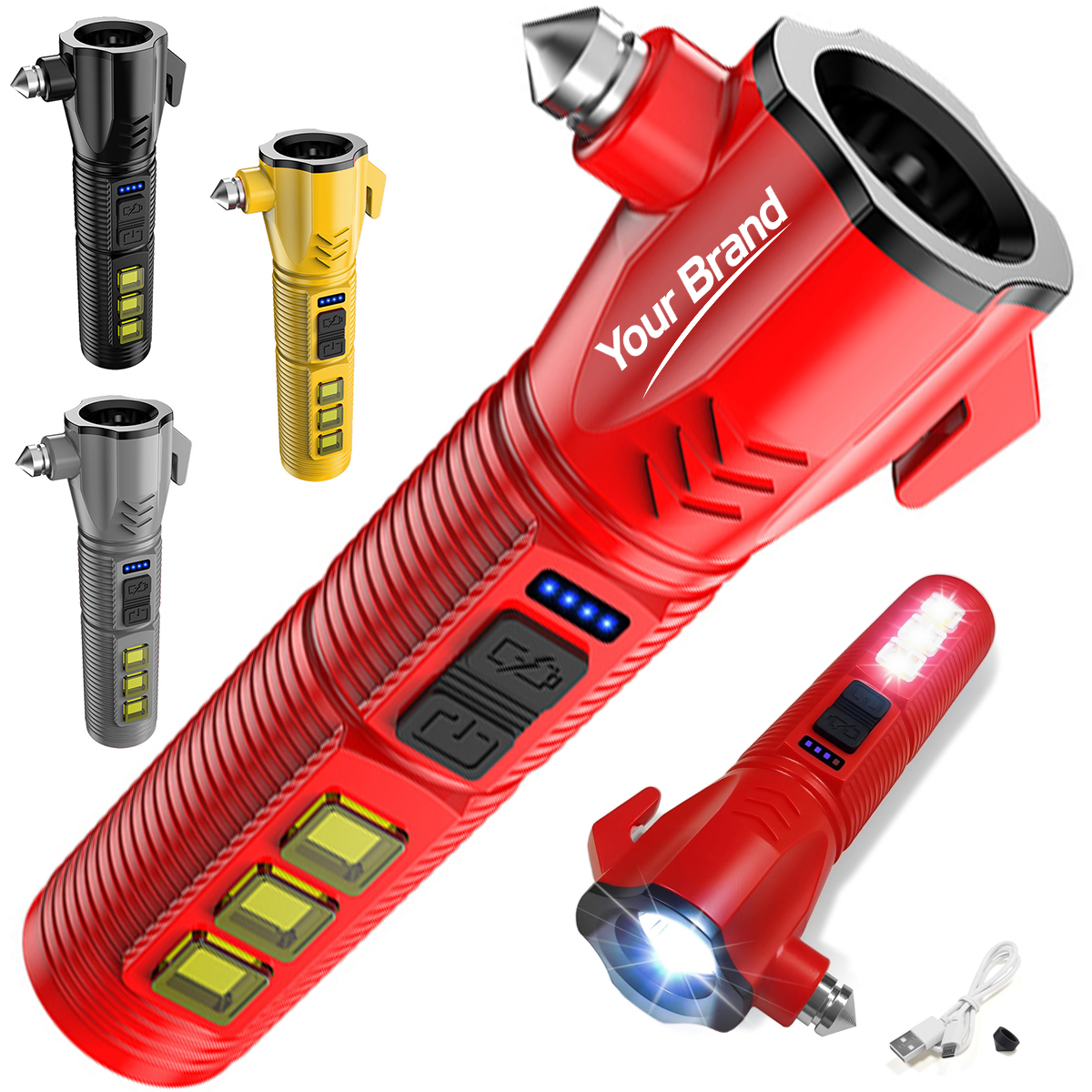 Multi Function Automotive Work Light Safety Hammer