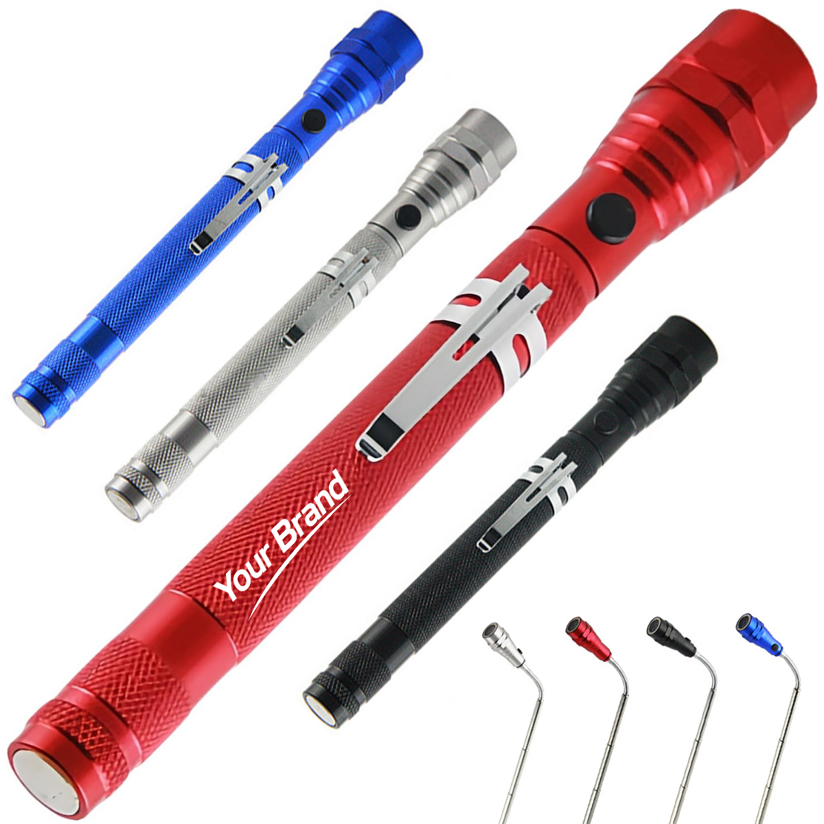 Telescopic Magnetic LED Inspection Flashlight