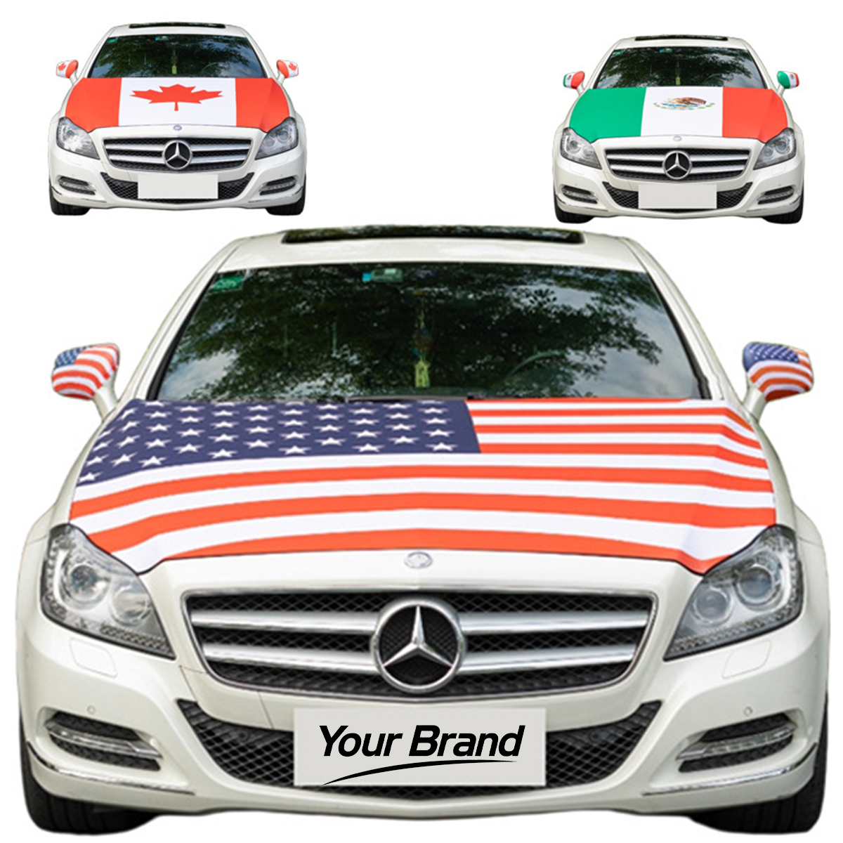 Universal Elastic Car Hood Flag Cover