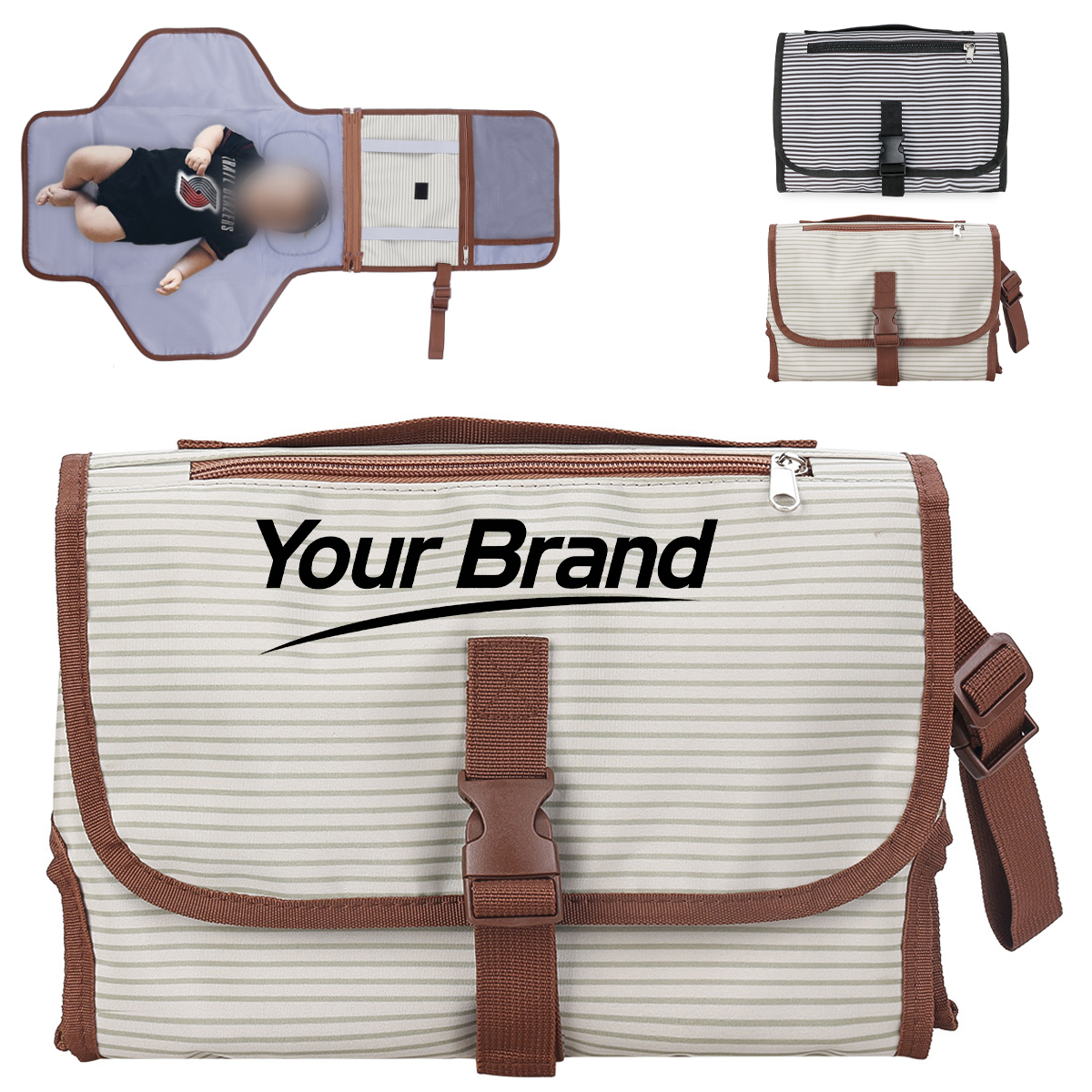 Folding Diaper Changing Pad w/ Integrated Storage Bag