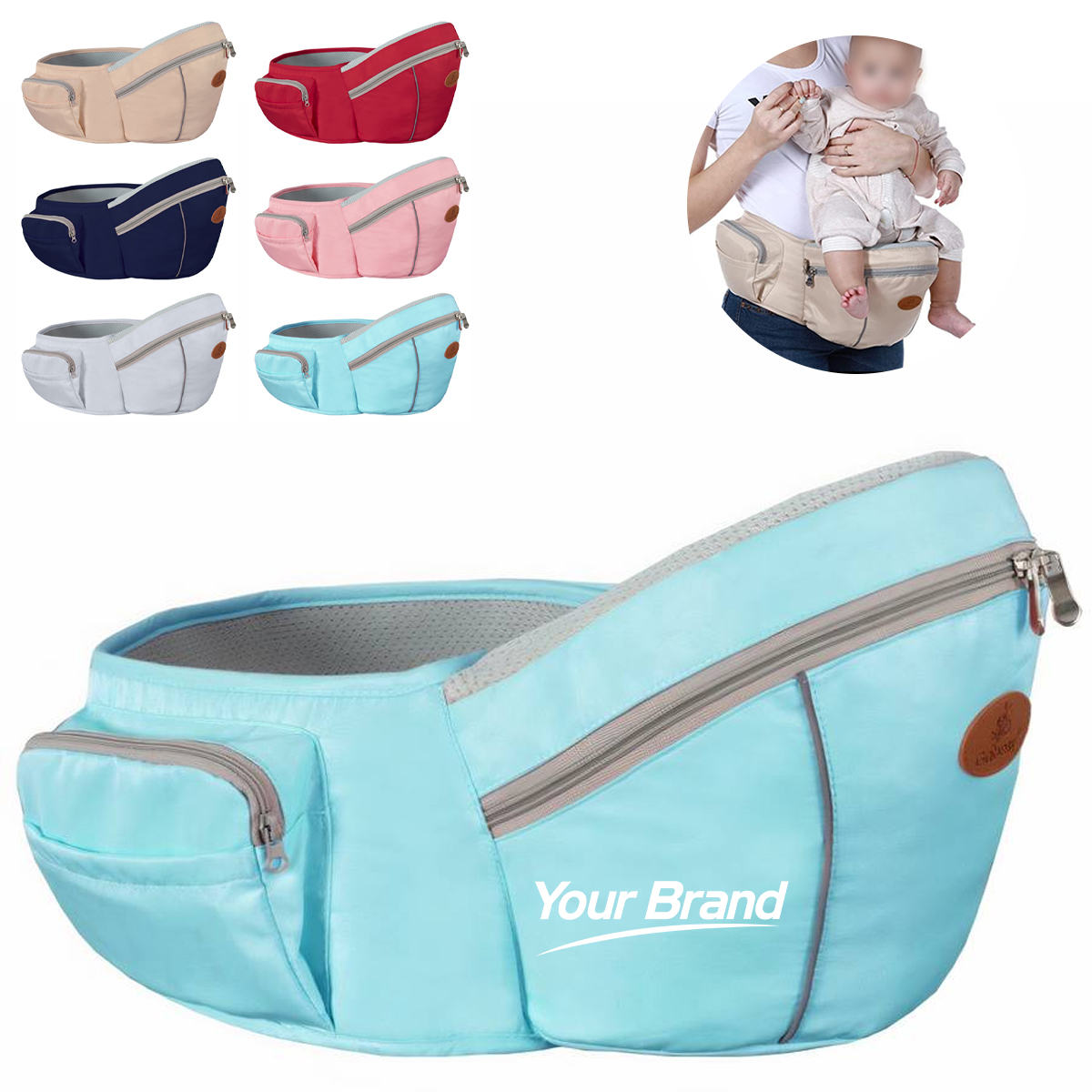 Ergonomic Baby Hip Seat with Integrated Storage Compartment