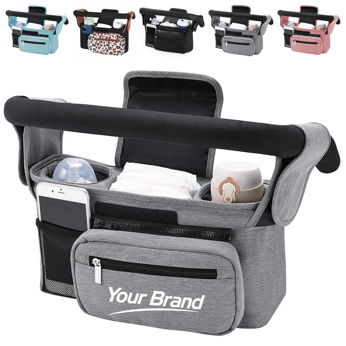 Stroller Organizer Bag and Hanging Carriage Storage Basket