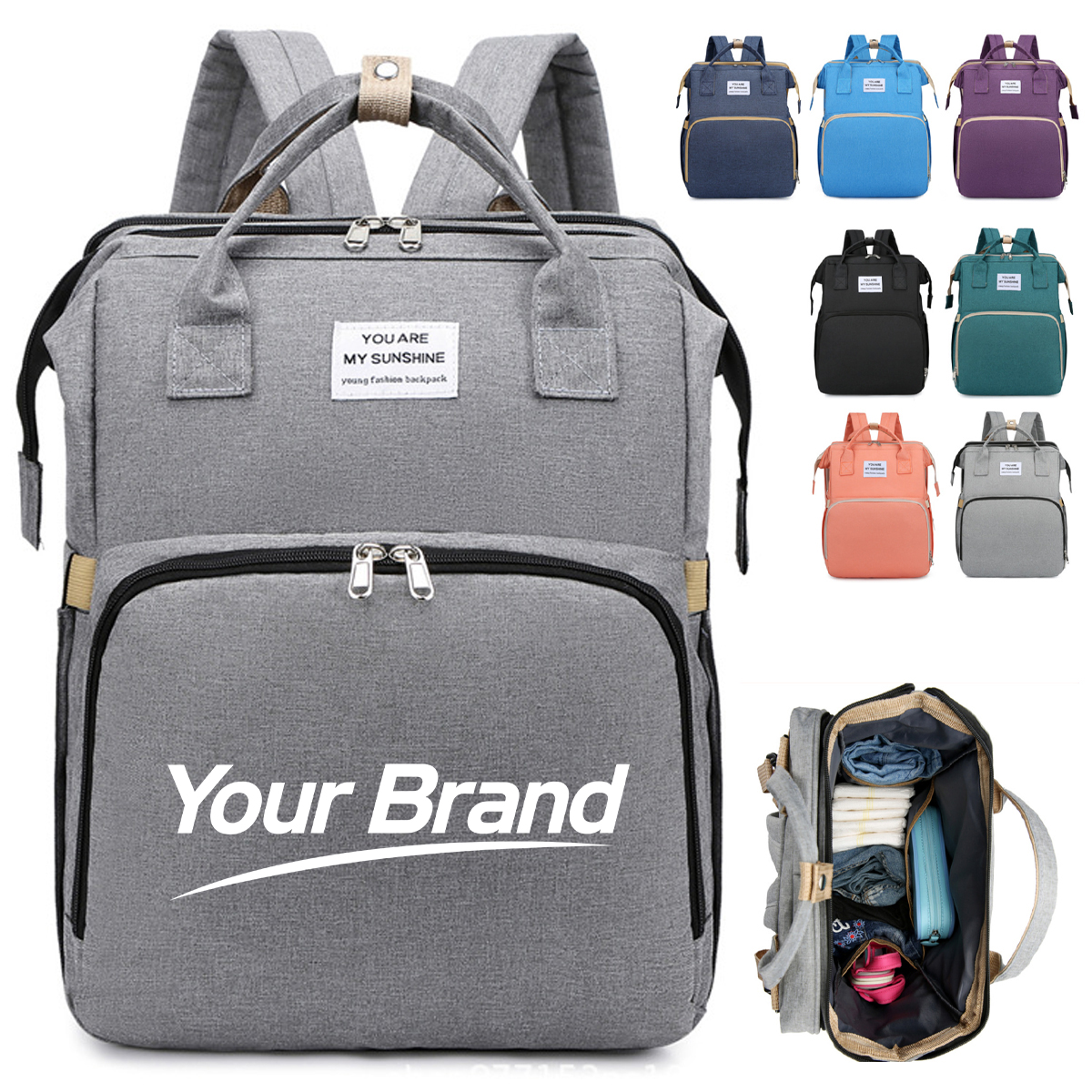 Foldable Travel Backpack with Integrated Portable Bassinet