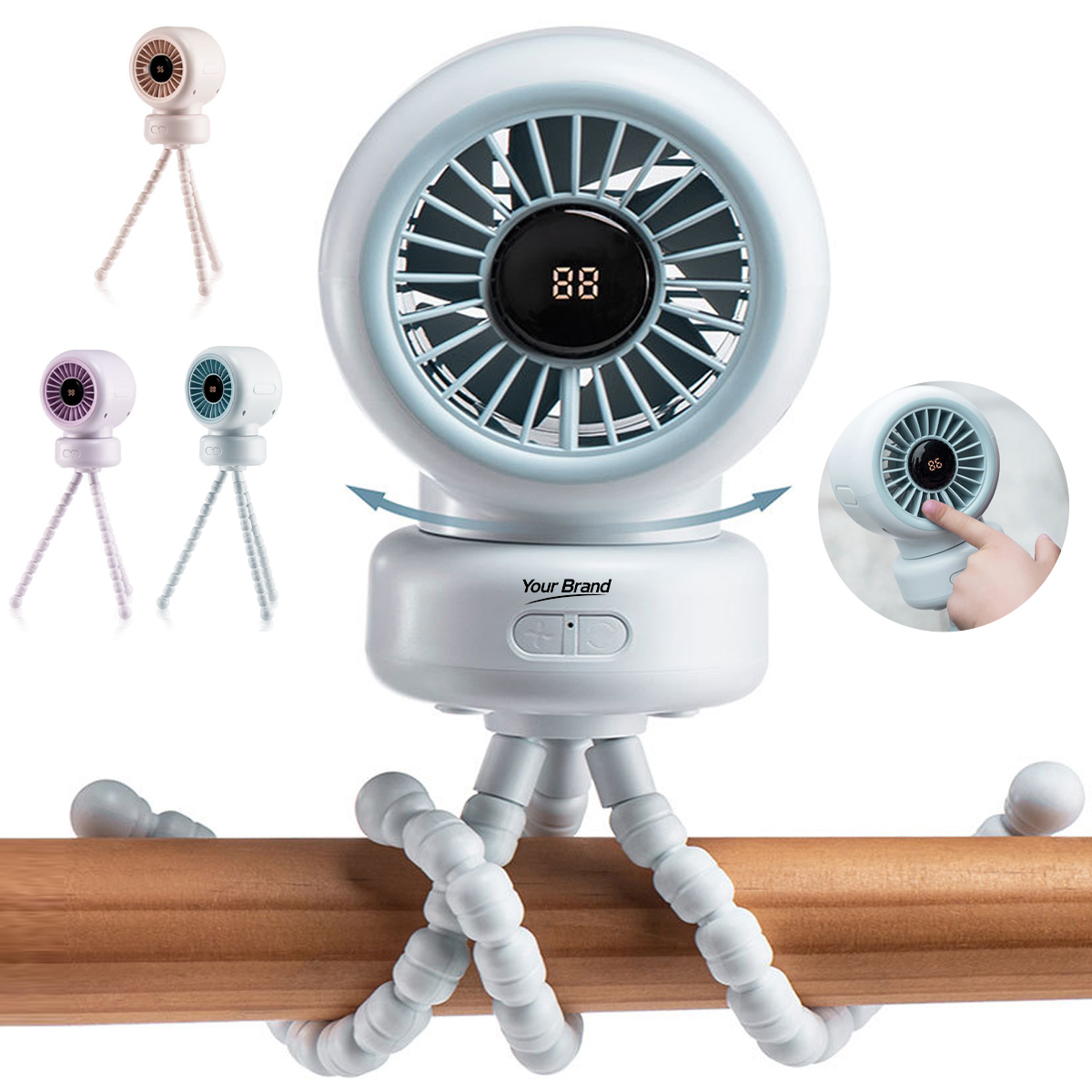 Multi-Functional Octopus Stroller Fan w/ Tripod