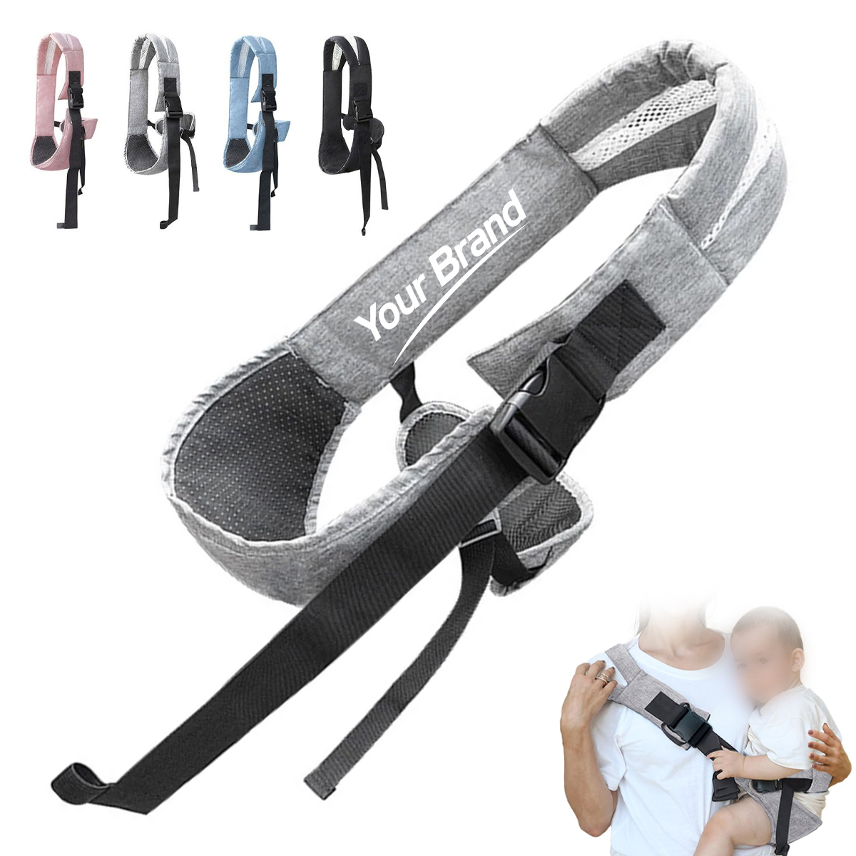 Lightweight Single-Shoulder Baby Carrier w/SplitStrap Design