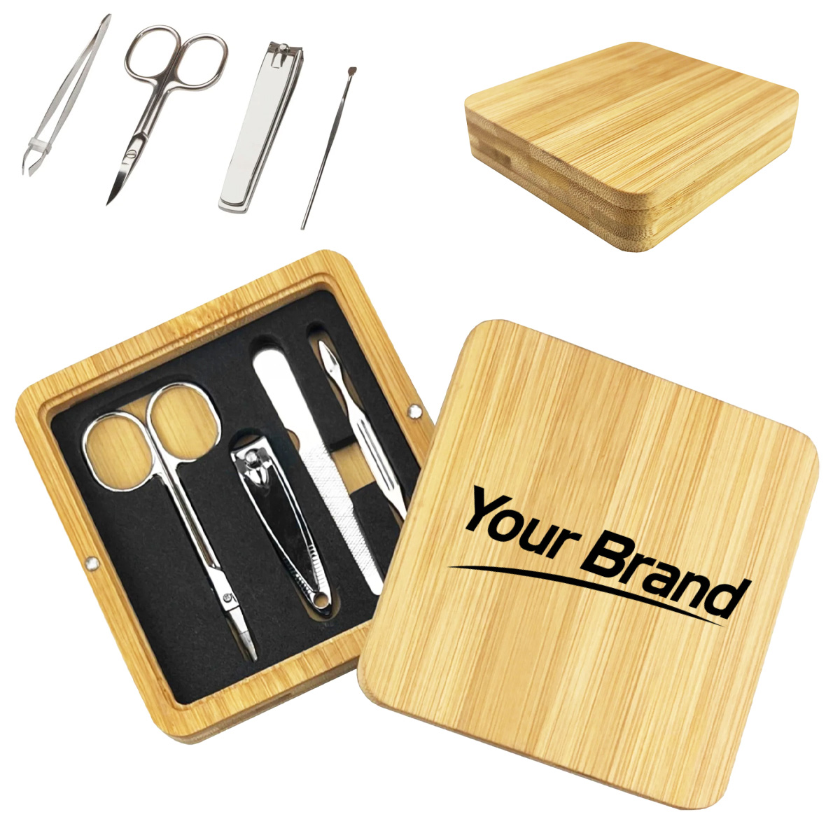 Manicure Set Sustainable Bamboo Grooming Kit