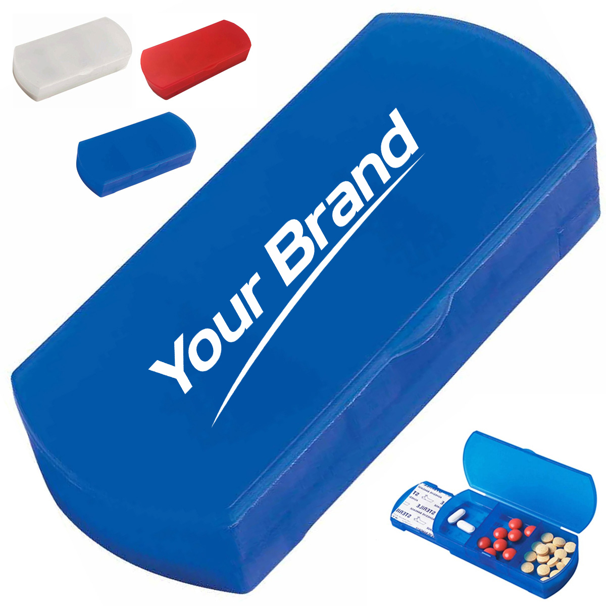 Pill Box Travel First Aid Organizer with Bandages
