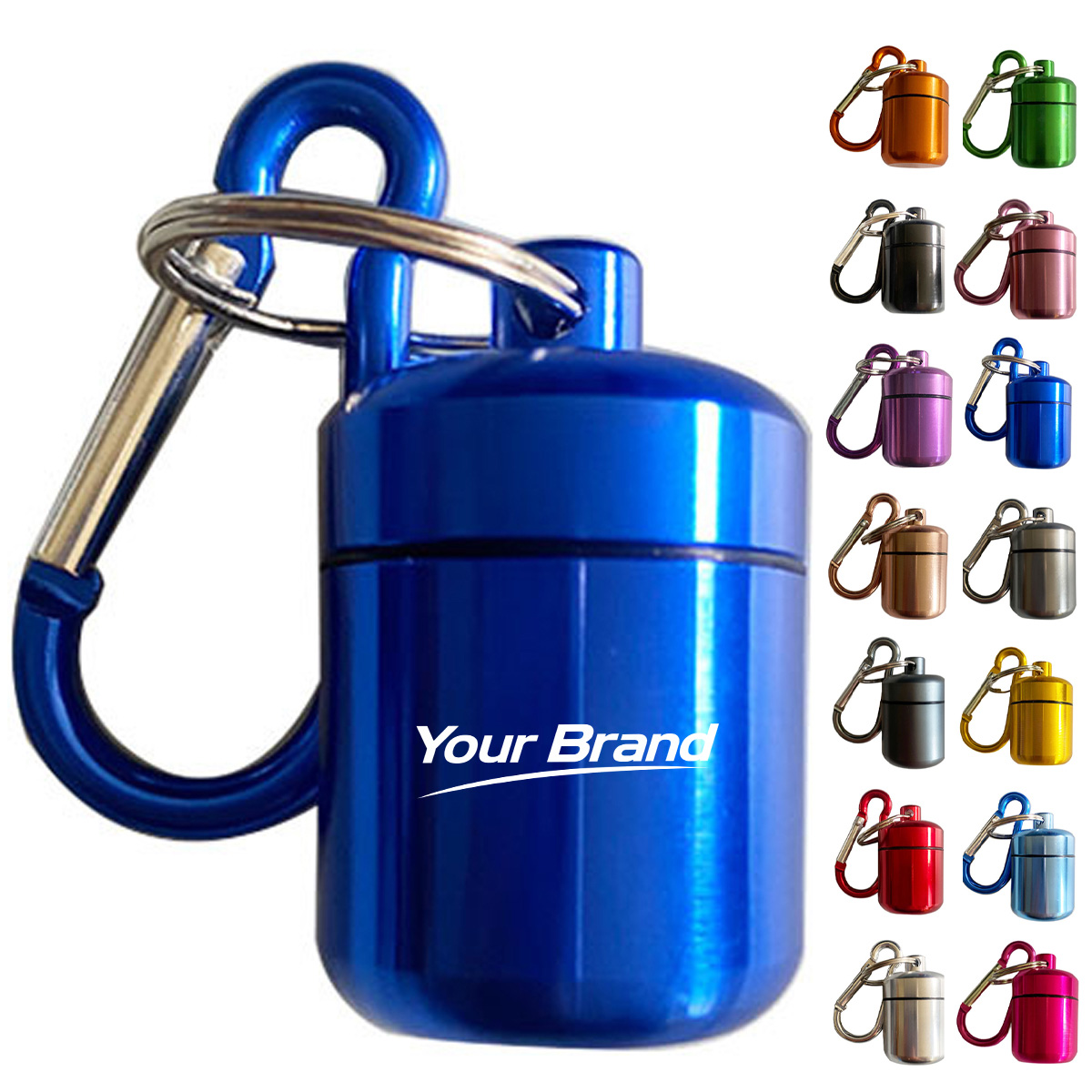 Pill Box Aluminum Keychain Medicine Case