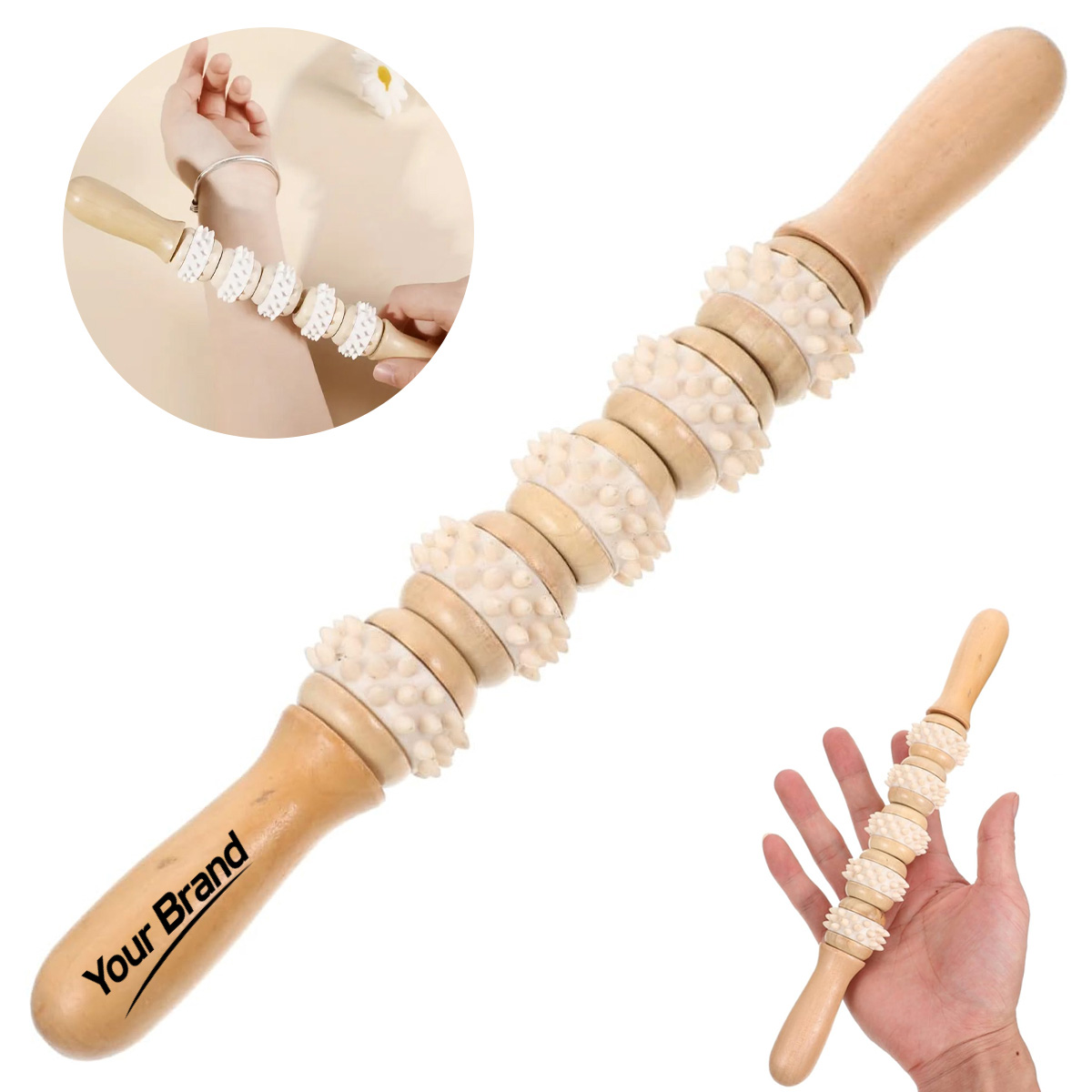 Wooden Body Massager Roller Stick