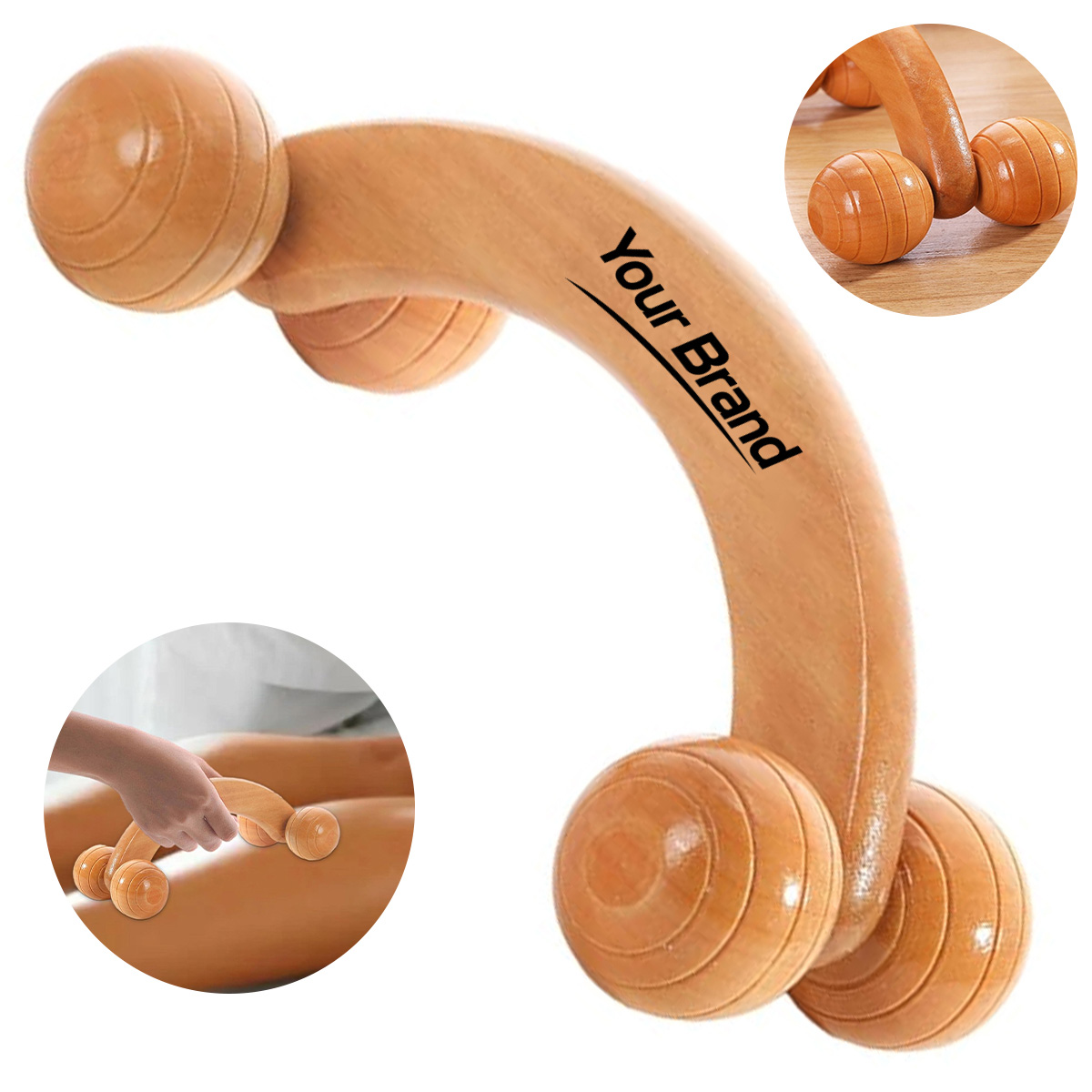 Handheld Wood Four Wheel Arch Muscle Massager