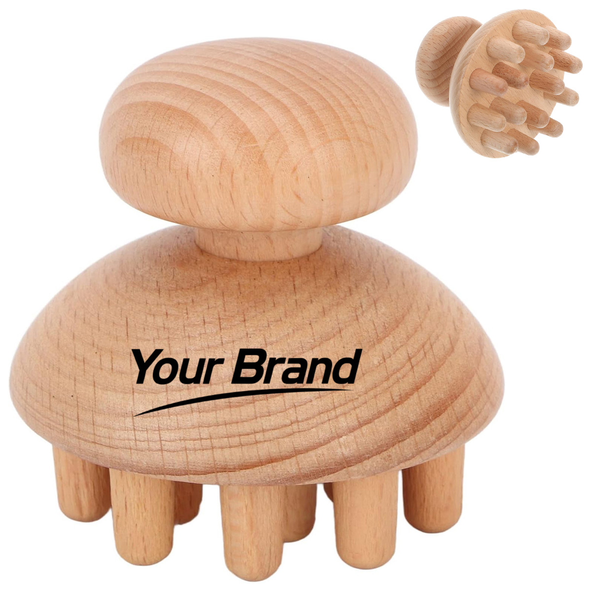 Wood Octopus Scalp Massager and Head Therapy Tool