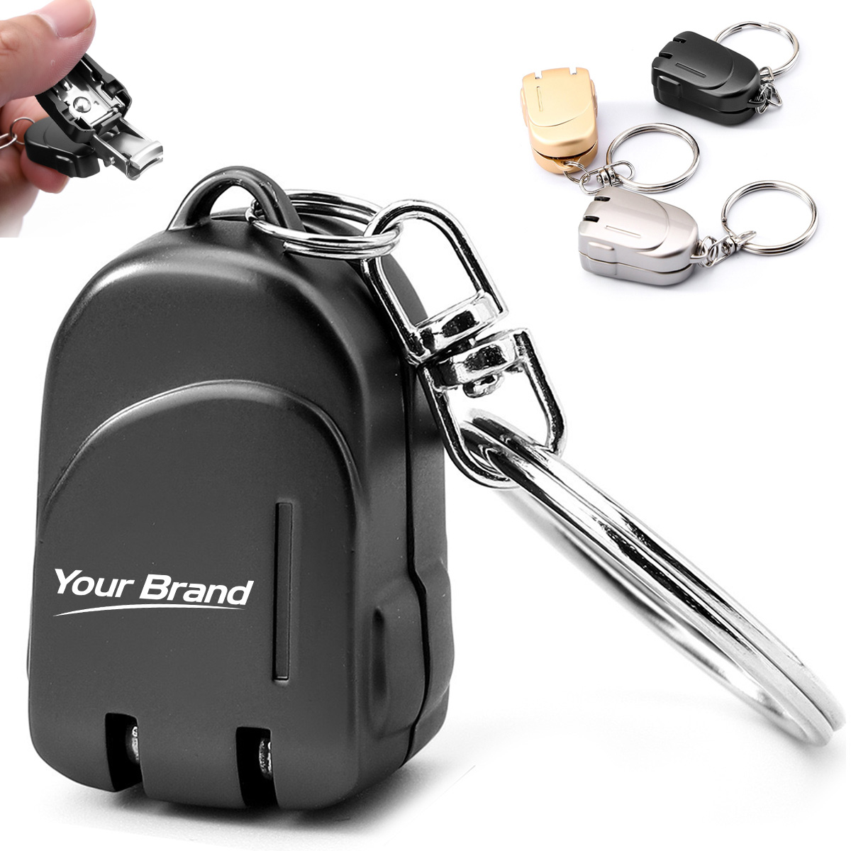 Portable Stainless Steel Folding Nail Clipper Keychain