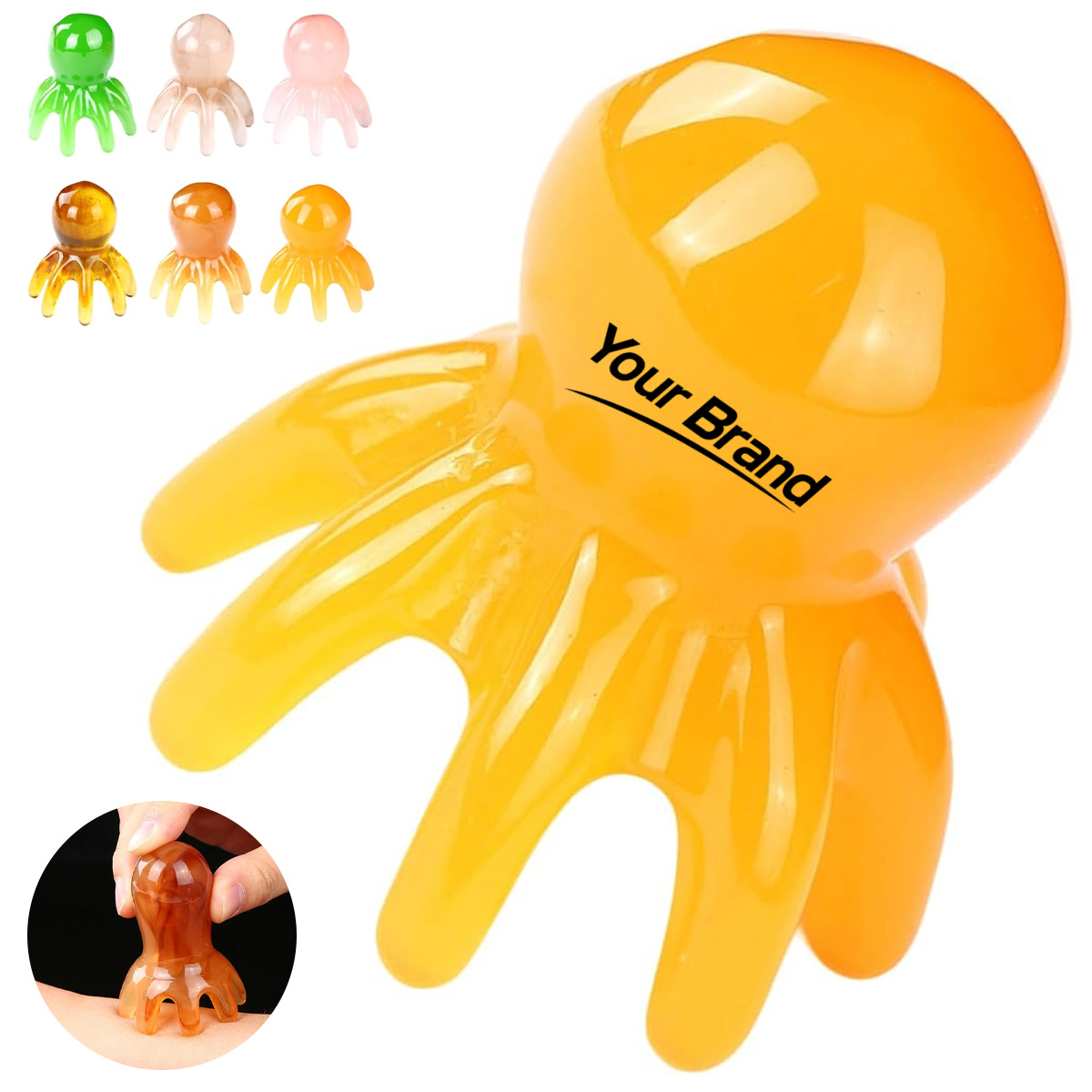 Handheld Resin Octopus Scalp Head Massager