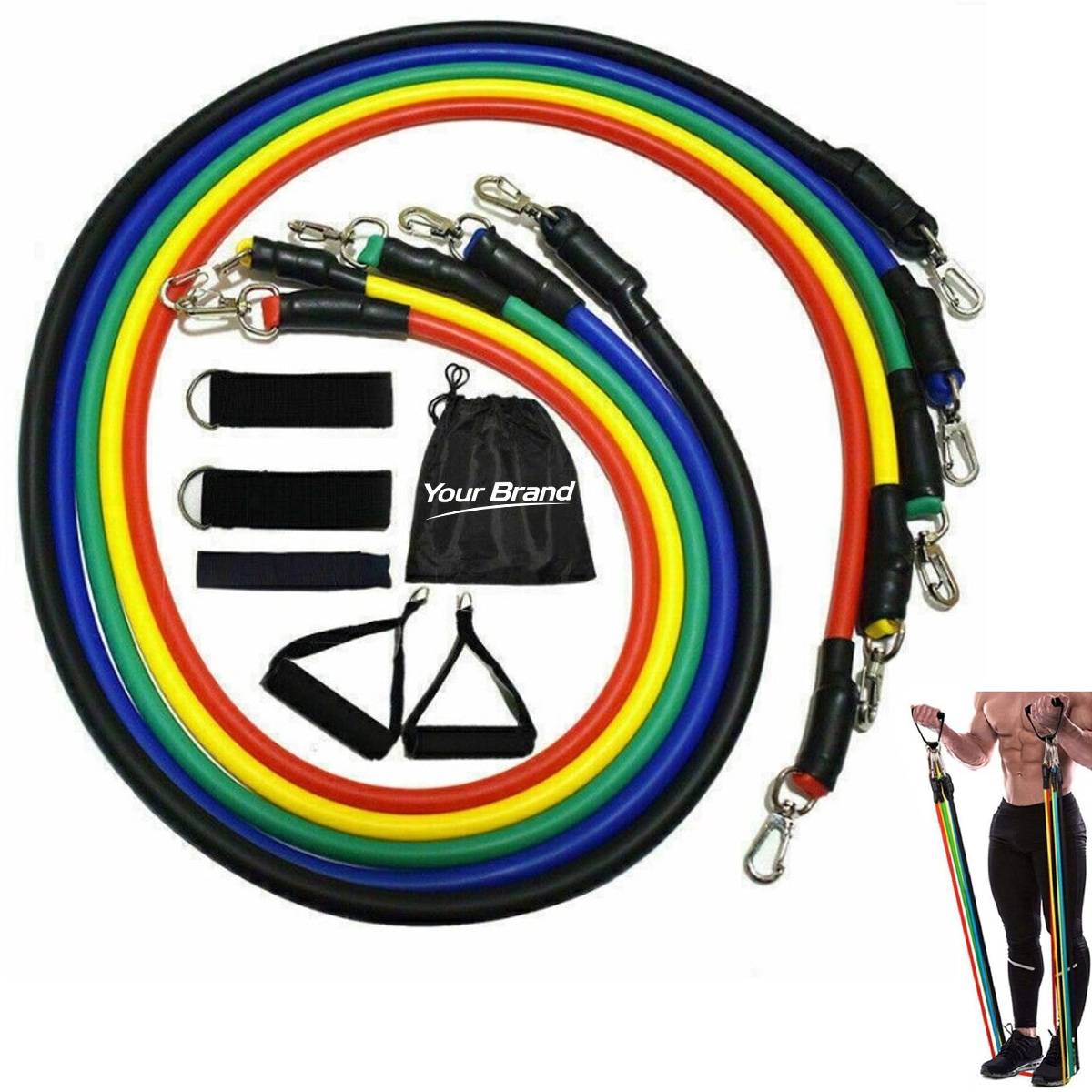 11 pc Resistance Band and Fitness Tube Kit
