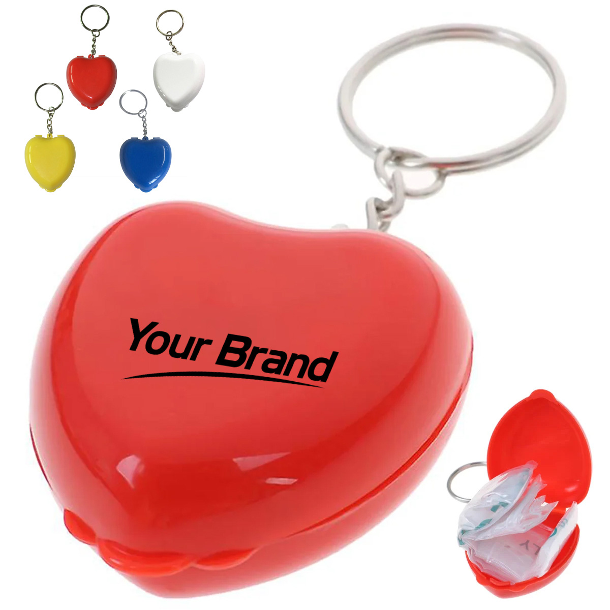 Heart Shaped Keychain CPR Face Shield