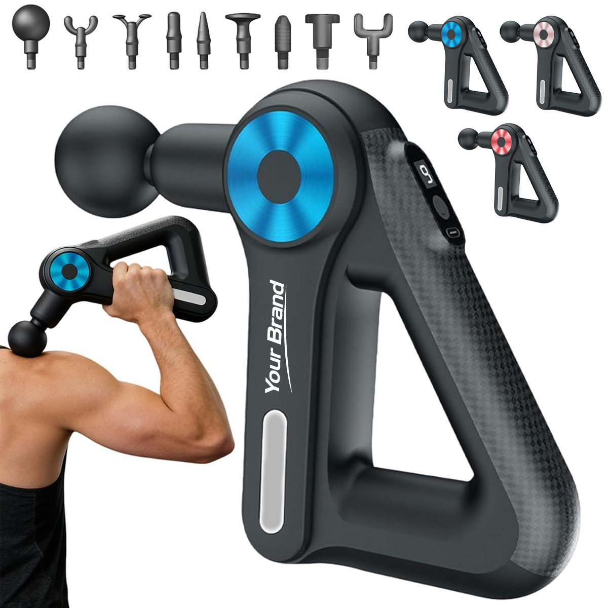 Multi Grip Percussive Deep Tissue Massage Gun