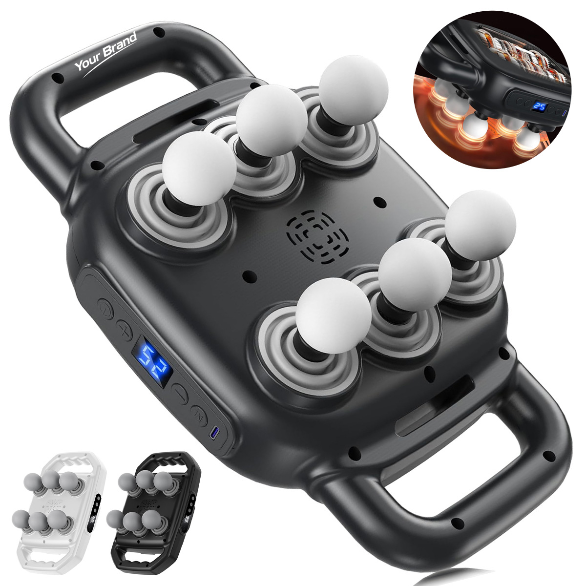 6 Head Multi Grip Percussive Massage Gun