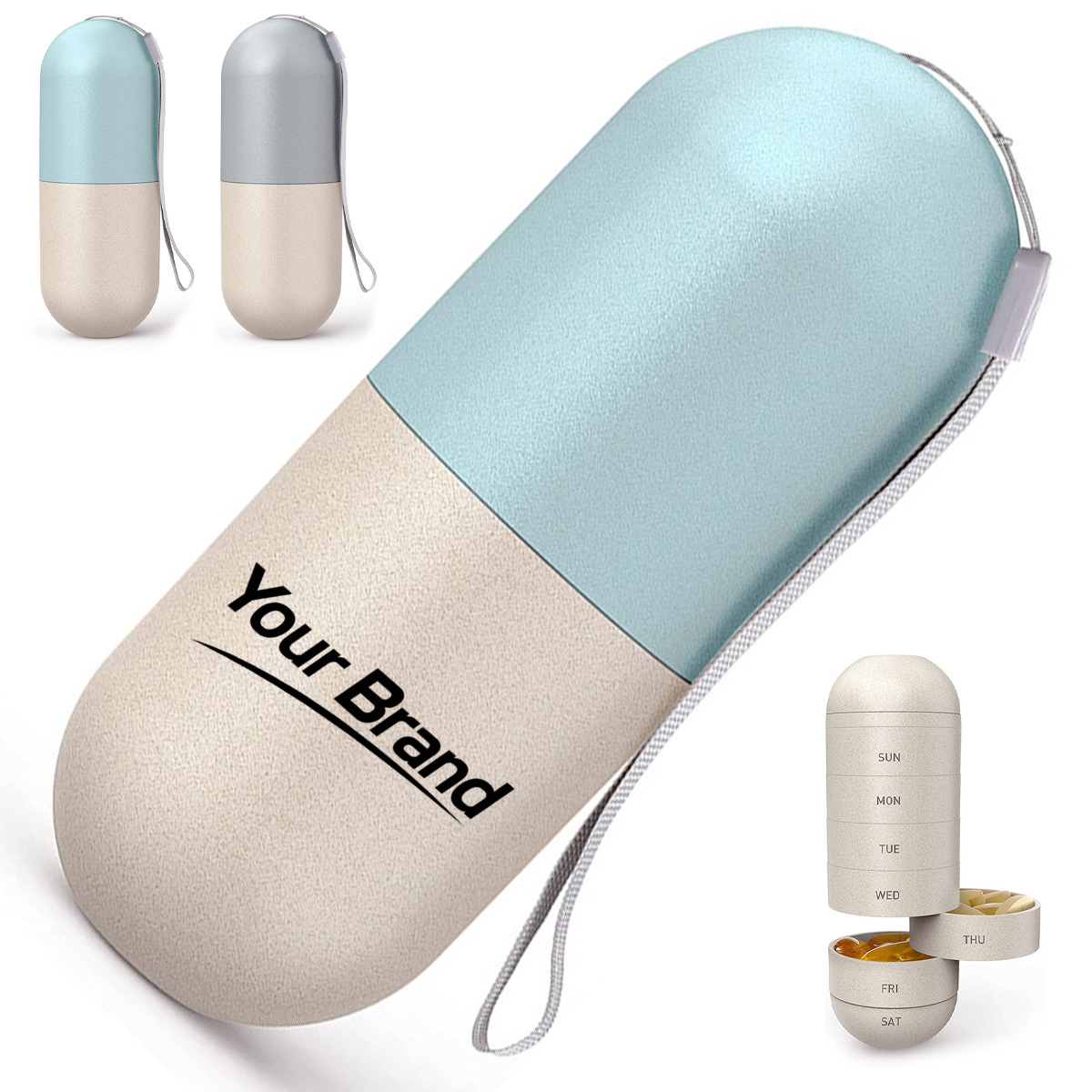 Wheat Straw 7 Day Capsule Pill Organizer