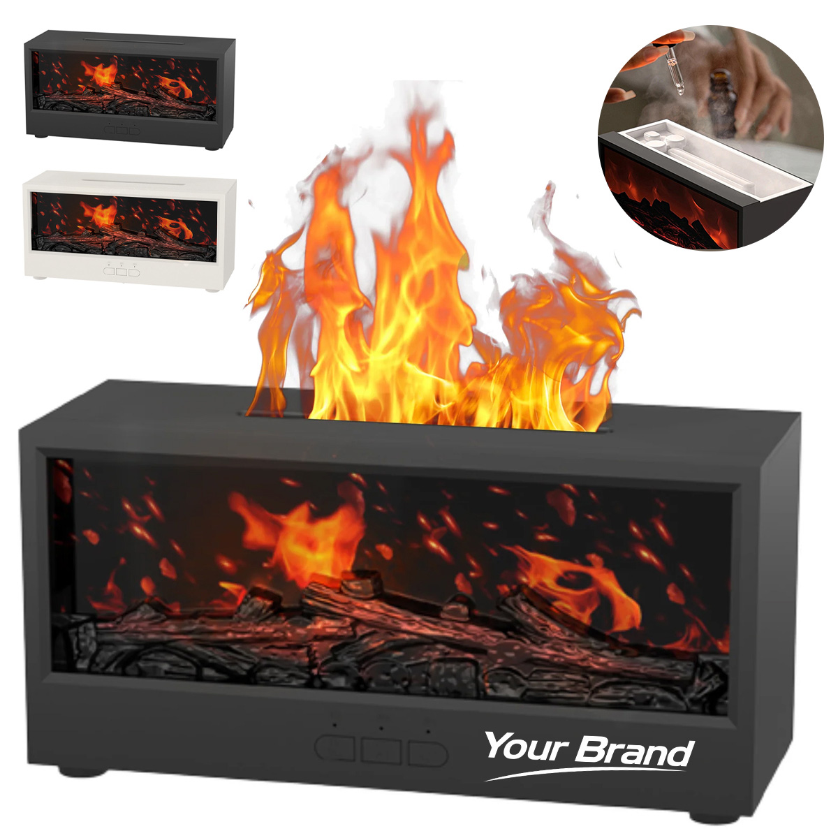 3D Simulation Flame Atmosphere Aroma Diffuser