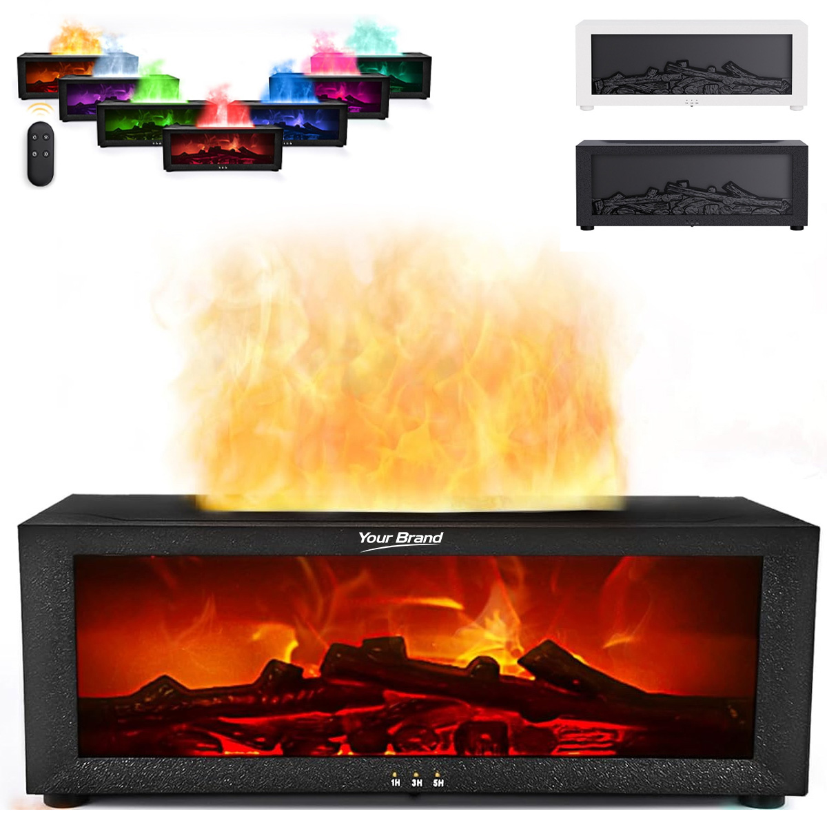 3D Simulation Fireplace Flame Aroma Diffuser