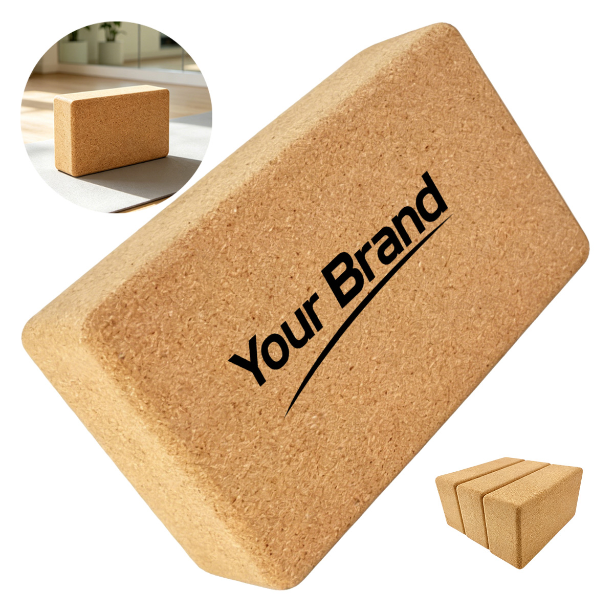 High Density Natural Cork Yoga Block