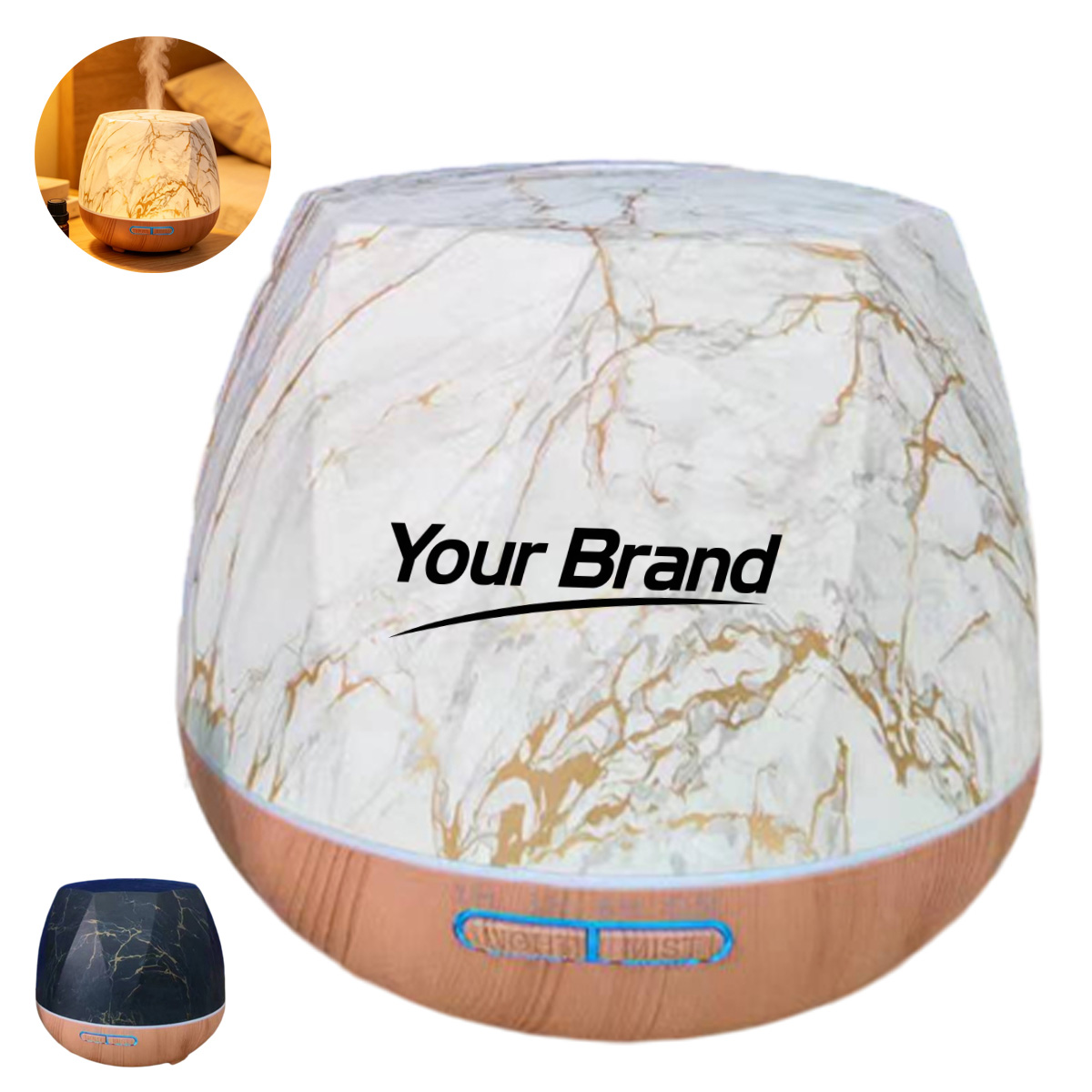 19oz. Wood Grain Ultrasonic Remote Control Aroma Diffuser