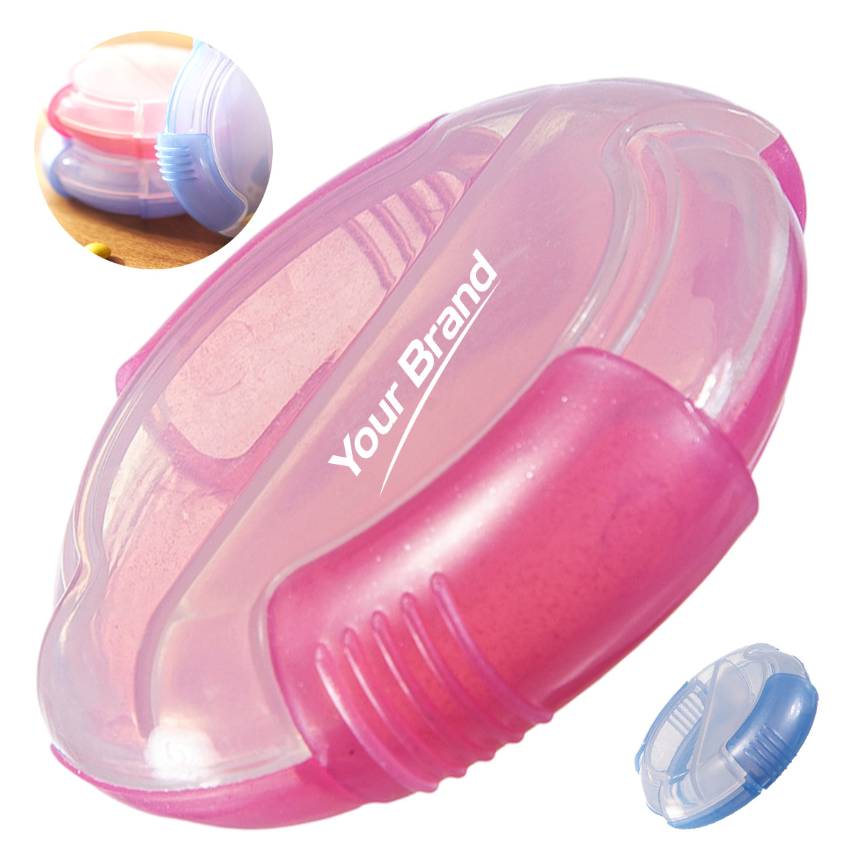 Portable Round Multi Compartment Pill Box Case