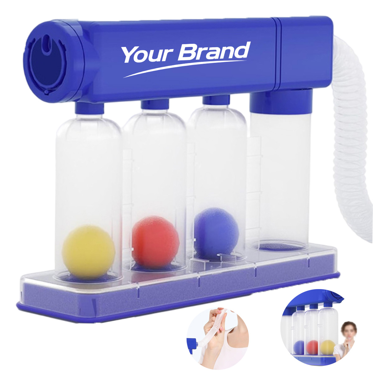 Portable Three Ball Incentive Spirometer Lung Trainer