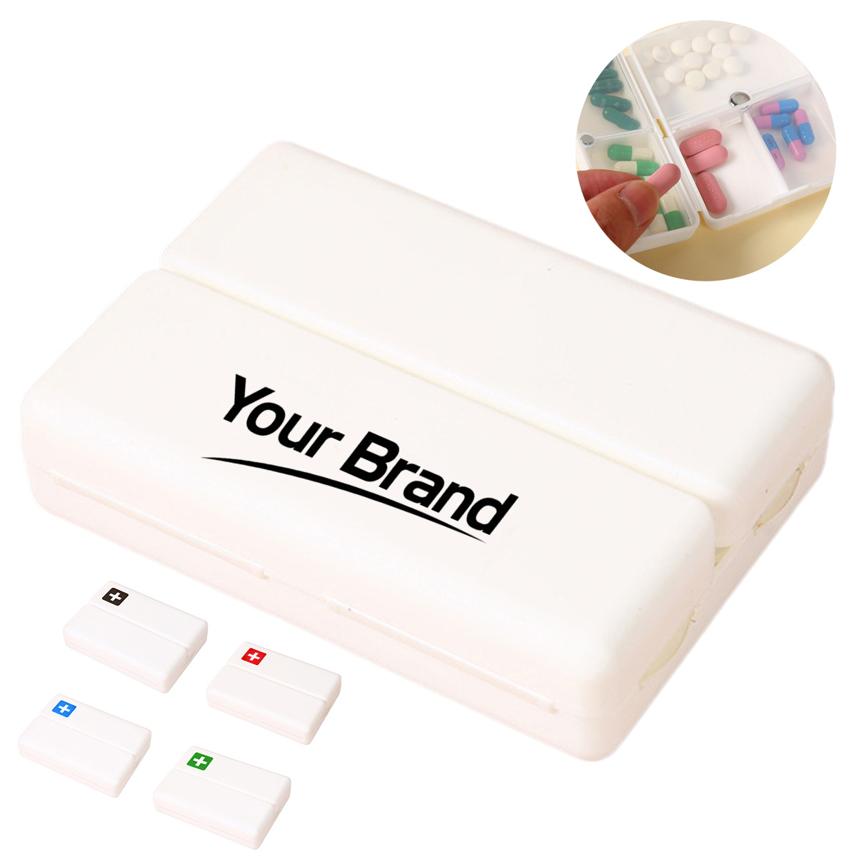 Portable 7 Day Weekly Pill Organizer Case